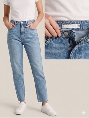 Garage Light Blue High-Rise Straight Jeans